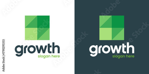 Modern growth logo design template illustration. Abstract arrow shape vector design with technology model. Symbol for business startup, marketing, finance and management company