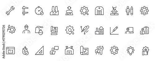 Comprehensive Engineering Icon Set: Precision-crafted icons for mechanical, civil, electrical, and software engineering projects.