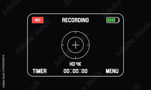 Camera Viewfinder Recording Screen Interface Vector
