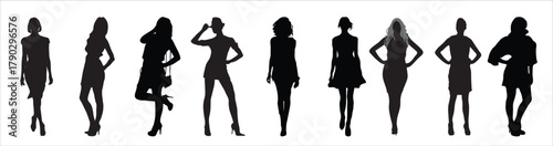  female silhouettes vector