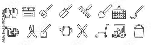 Gardening icon set. Vector illustration