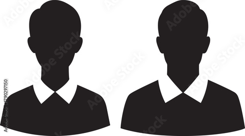 Two people in formal attire silhouette