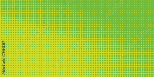 Dots halftone green color pattern gradient texture with technology digital background. Dots pop art comics with nature graphic design