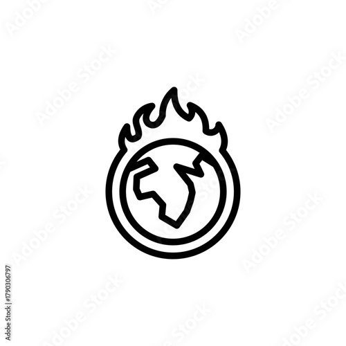 Global Warming line icon style