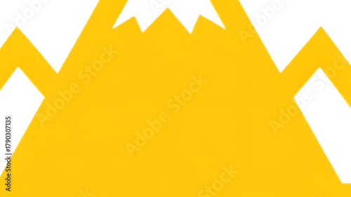 Vibrant yellow mountain peak abstract graphic design