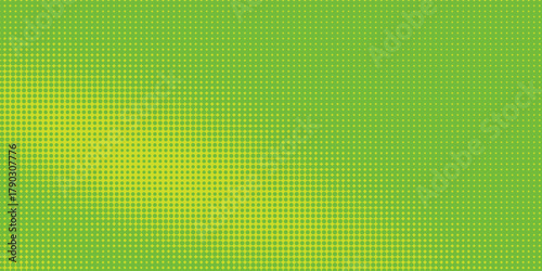 Dots halftone green color pattern gradient texture with technology digital background. Dots pop art comics with nature graphic design