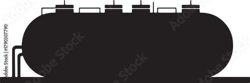 Silhouette Illustration of Tank, Storage, Reservoir on Transparent Background