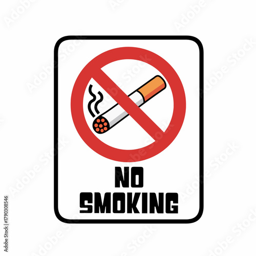No Smoking Sign Symbol Illustration for Health and Safety