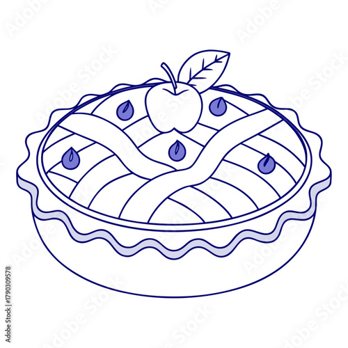 Blueberry Pie Line Drawing