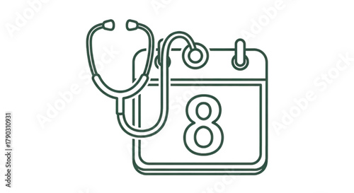 Medical appointment reminder with stethoscope and calendar icon