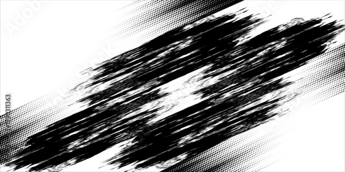 modern.Glitch distorted grunge layer . Noise destroyed texture . Trendy defect error shapes . Overlay grunge texture . Distressed effect .Vector shapes with a halftone dots screen print texture. Eps10