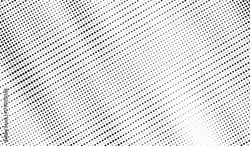 Dotted halftone gradient texture. Vanishing polka dot background. Repeating dots gradation pattern background. Black fading comic pop art overlay backdrop. Halftone raster effect wallpaper. Vector