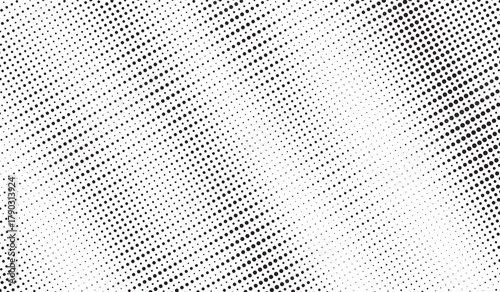 Retro grunge overlay halftone dot pixel pattern backdrop, gradient texture and digital technology background in pop art comic style. Distressed halftone dotted banner frame for social media business.