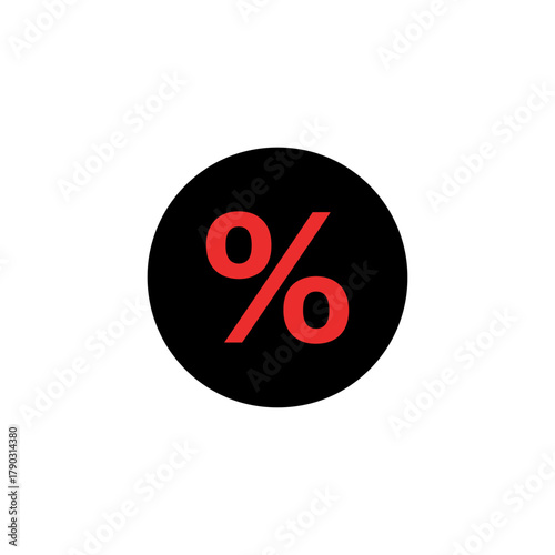 Percentage Icon in a Black Circle