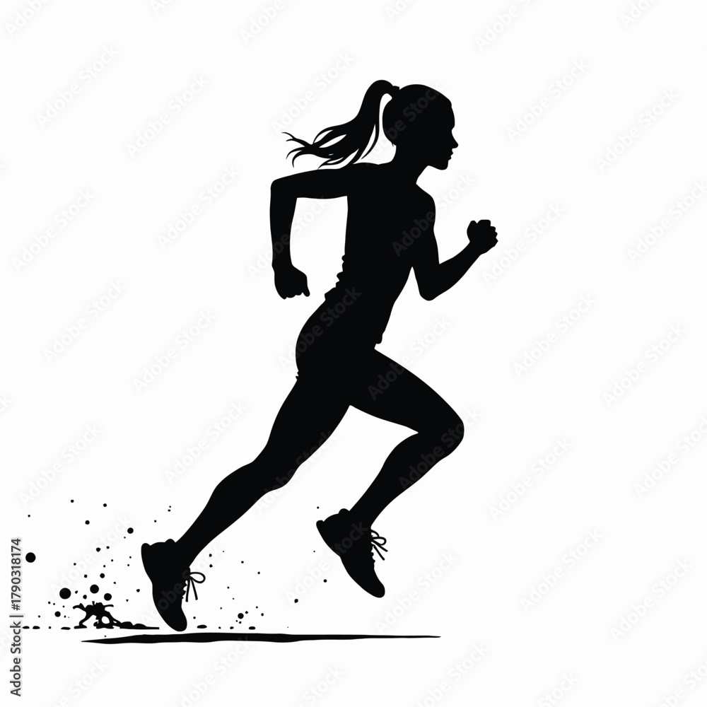 Naklejka premium silhouette of a woman running