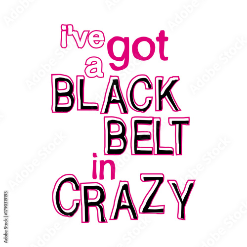 I’ve Got a Black Belt in Crazy – Fun Bold Typography Design