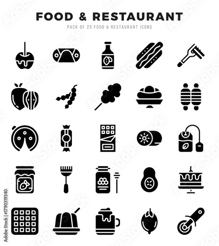 Set of Food and Restaurant icons. Vector Illustration.
