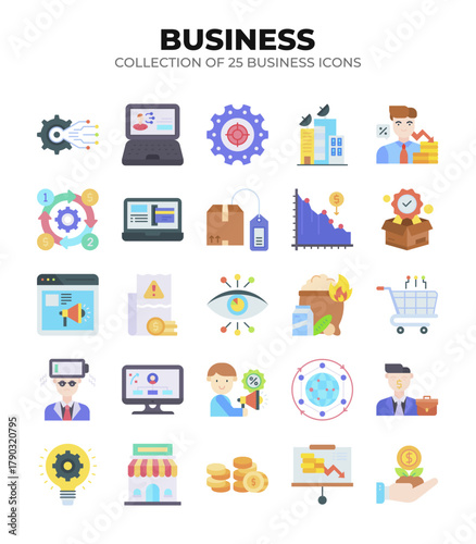 Collection of 25 Business Icons. Marketing. Finance. E.commerce. and Management
