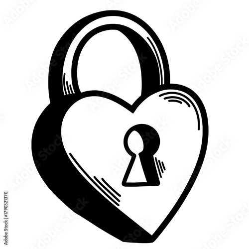 Lock Heart Doodle cute