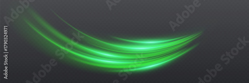 Green vortex lines, speed and movement effect.