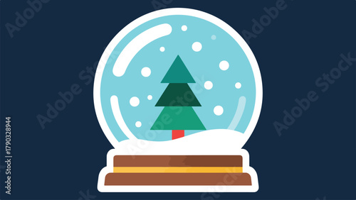 Minimal Snow Globe Icon for Holiday Design