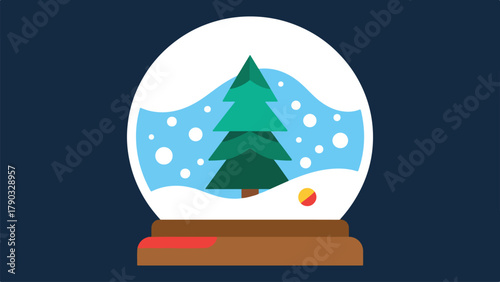 Festive Glass Dome Christmas Tree Scene