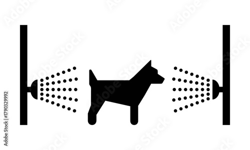 Piktogramm Hundedusche – Symbol für Tierpflege, Hundewaschstationen in Hotels und Parks, Vektorillustration