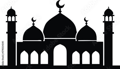 mosques silhouette vector illustration
