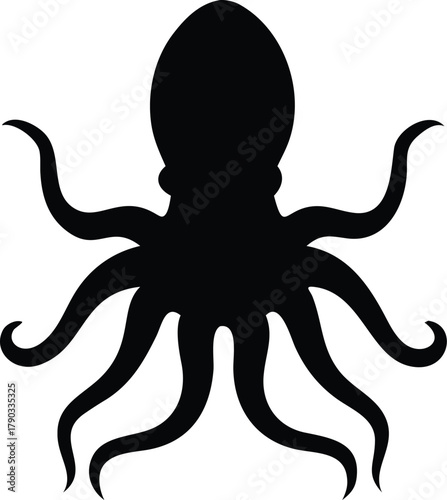 octopus silhouette vector illustration 