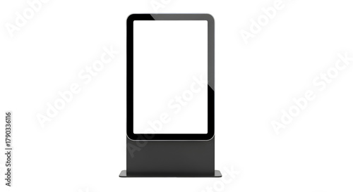 Modern Digital Totem Display Screen with Black Blank Screen