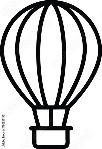 one line hot air balloon silhouette 