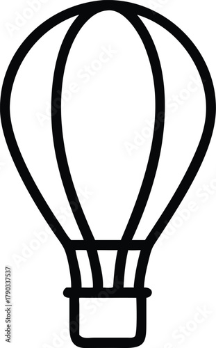 one line hot air balloon silhouette 
