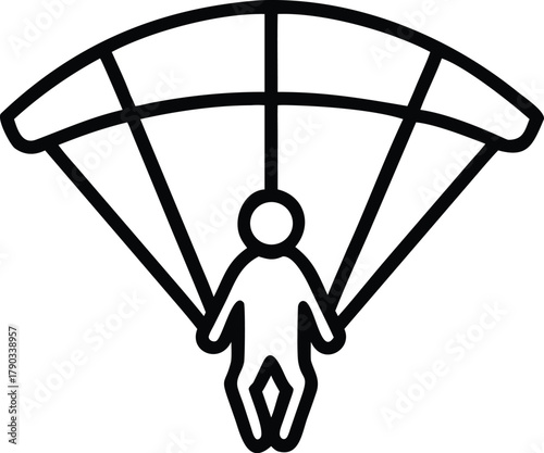 paraglider white background