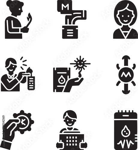 Person holding flame pipe system woman smiling hand holding gear device vector