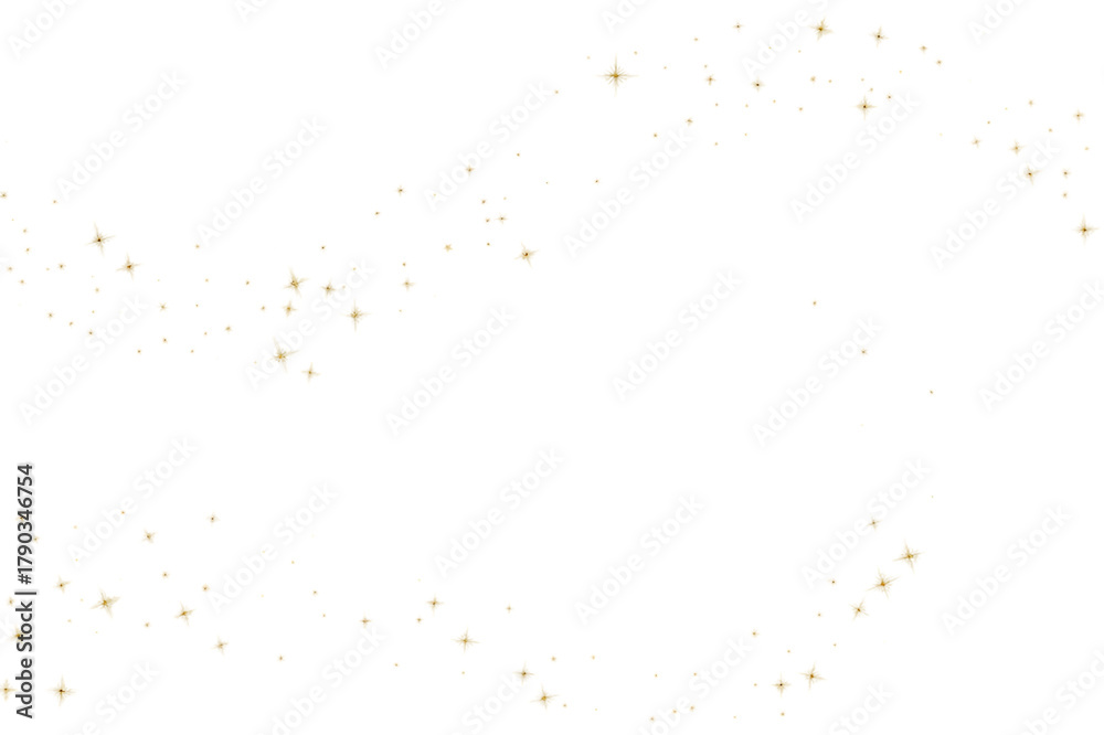 Fototapeta premium Sparkling abstract star cluster and dust trails isolated on transparent background