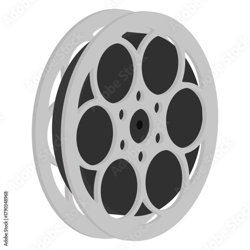 An illustration of a film reel. Ideal for representing cinema, film, entertainment, or the movie industry
