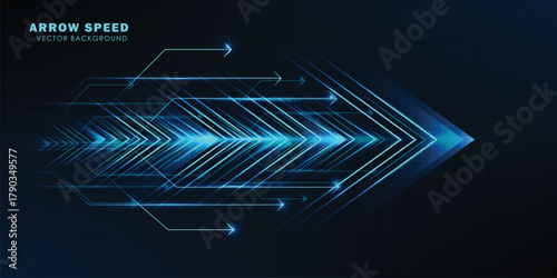Arrow speed abstract blue background