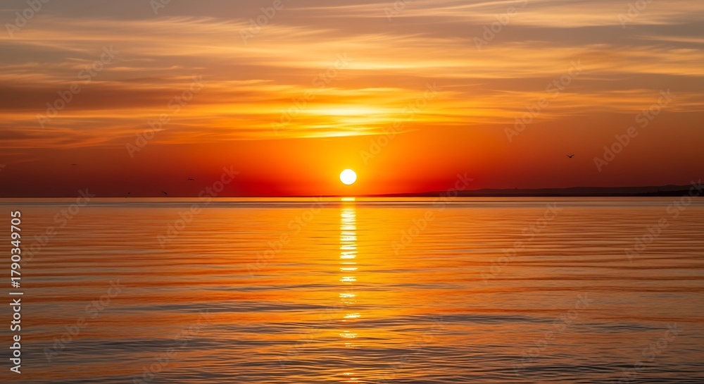 Fototapeta premium Golden Reflection on Water at Blue Hour