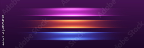 Colorful neon effects of lines and light.