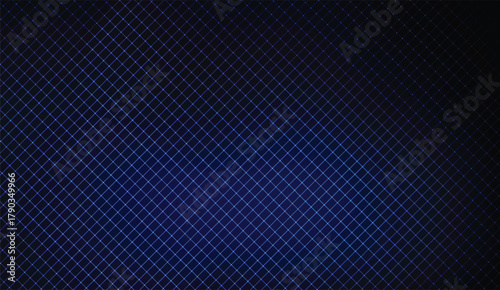 An elegant dark navy blue grid background features intersecting lines, creating a structured pattern with a subtle gradient that adds depth and a touch of modernity