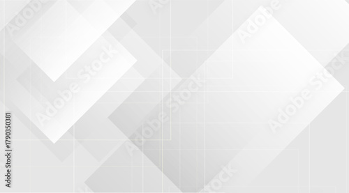 A modern, minimalist backdrop showcases interlocking white and light gray squares, enhanced by subtle linear details, creating a clean, professional, and visually appealing composition