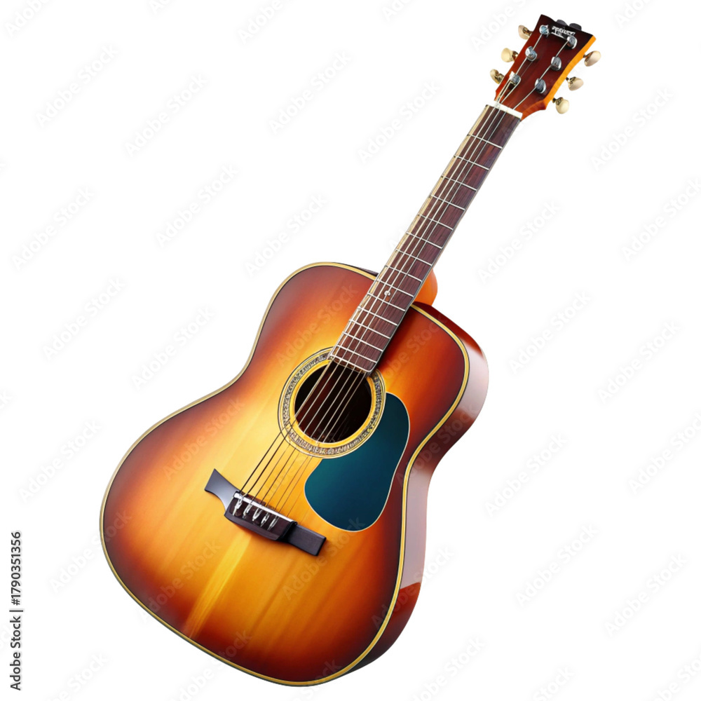 Fototapeta premium Acoustic guitar with a sunburst finish