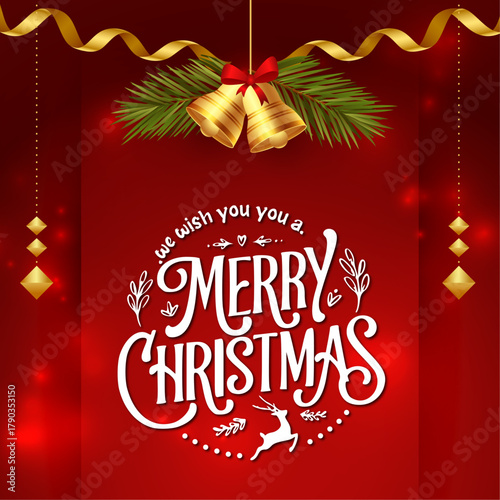 merry christmas greeting card baground vector illustration