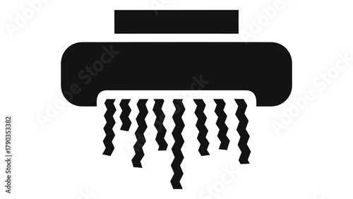 Black and icon of a shredder
