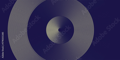abstract blue gold stripe line, geometric circle texture background, futuristic technology, retro styled concept