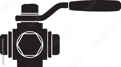 Vector of a Ball Valve Fluid Flow Control Silhouette