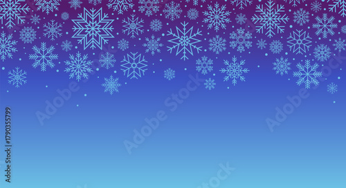 Christmas frame background with falling snowflakes. Vector illustration