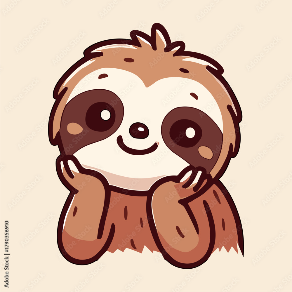 Obraz premium Delightful sloth mascot cartoon design