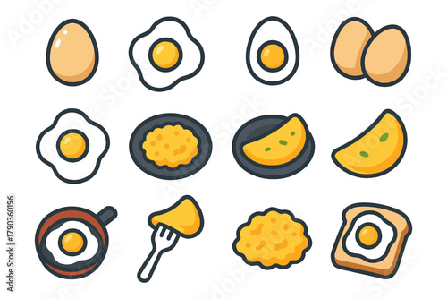 Various egg dishes and preparations illustrated.