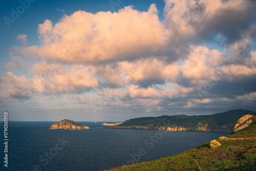 Sunset at the Punta Roncadoira Lighthouse, Lugo. Galicia. Spain.